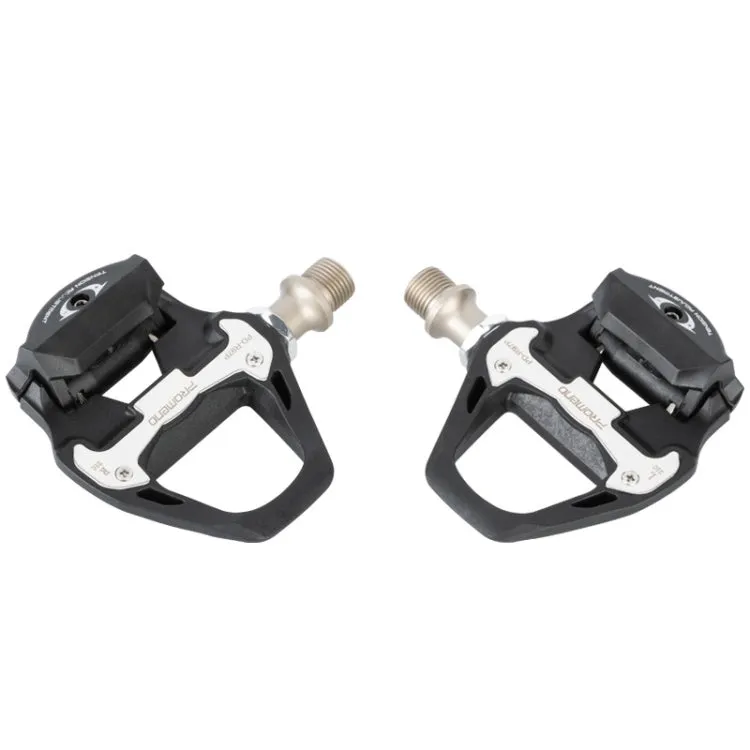 1 Pair PROMEND PD-R97P Bicycle Self-Locking Pedal Road Bike Nylon Lock Pedal SPD System Cassette Palin Pedal(Black)