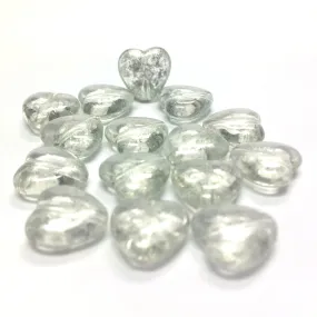 11MM Crystal"Silver Lace" Heart Bead (72 pieces)