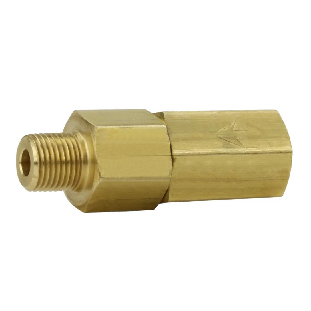 1/8 Male To Female NPT Solid Brass Check Valve 500 PSI