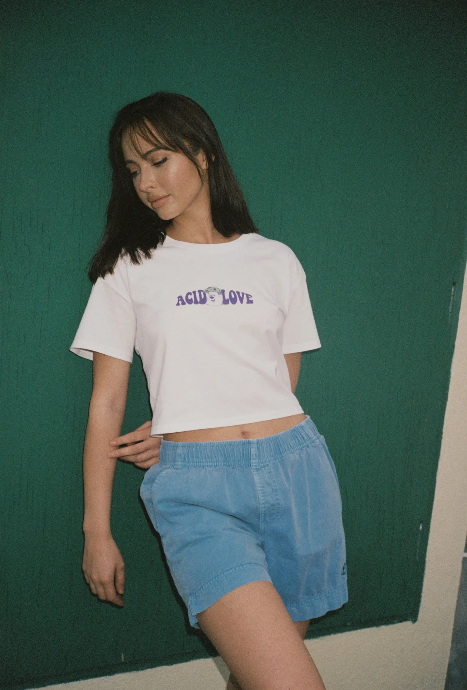 Acid Love WMNS 'Mushroom' Cropped Tee - White