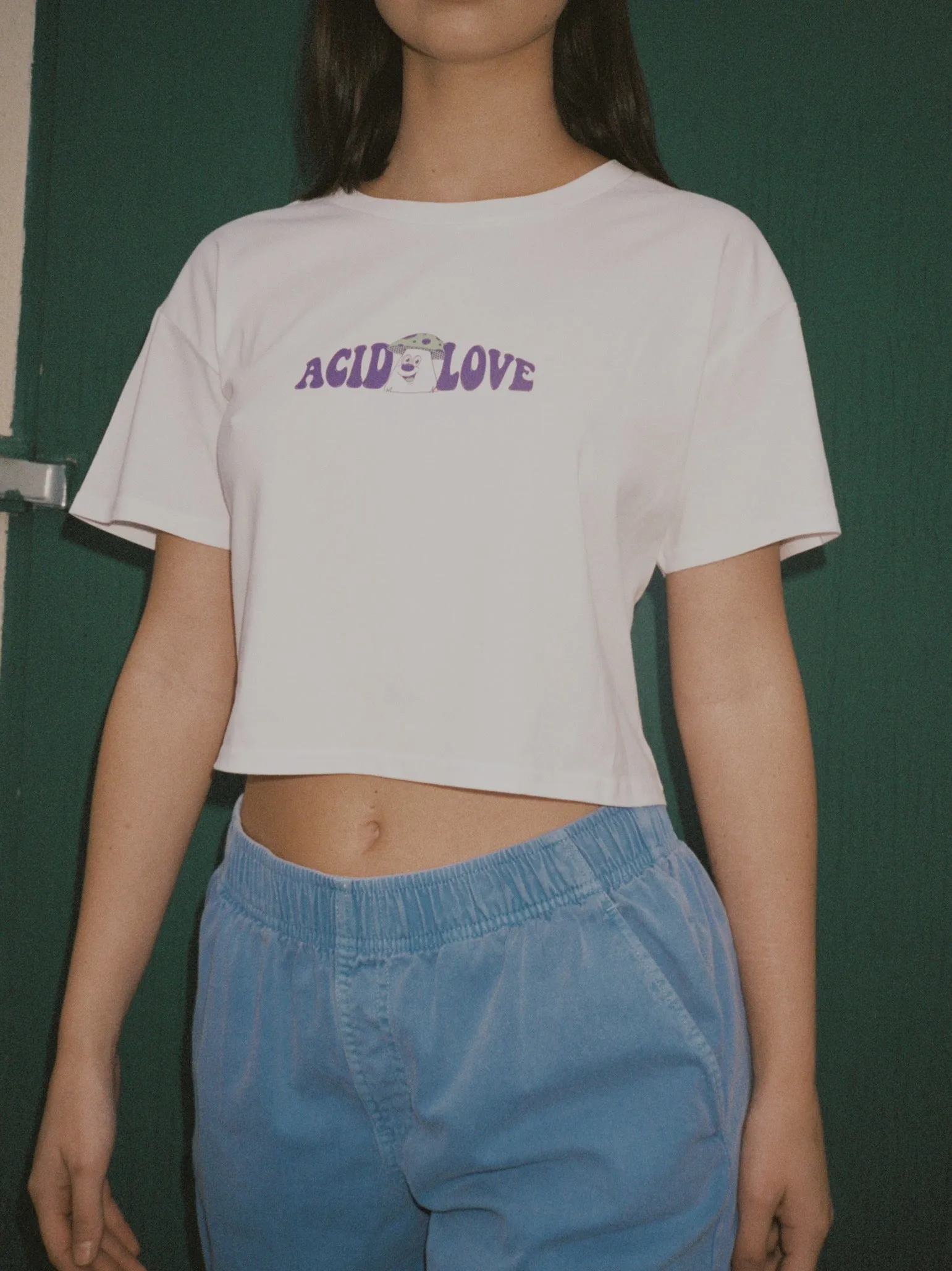 Acid Love WMNS 'Mushroom' Cropped Tee - White