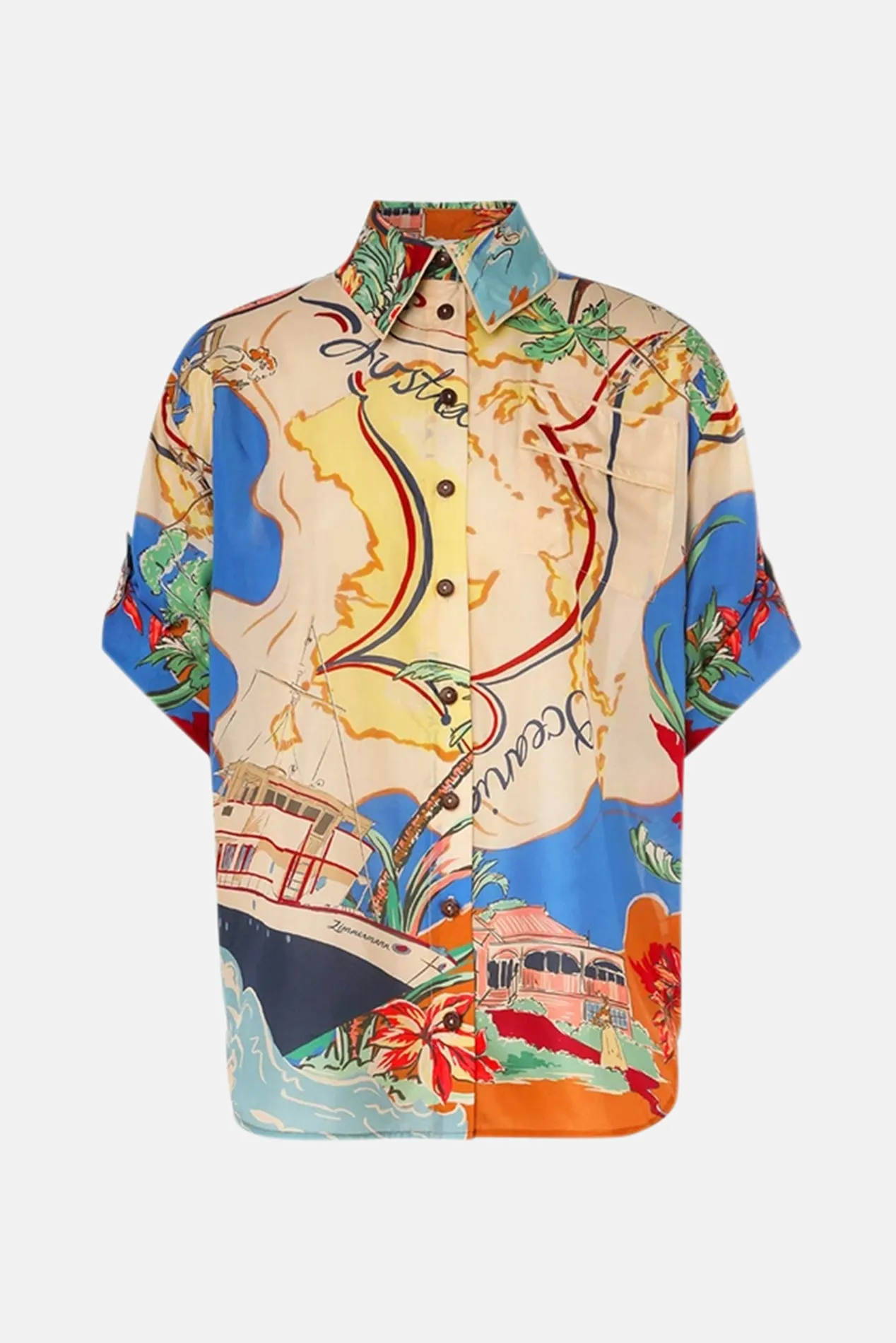 Alight Short Sleeve Shirt Nautical Map