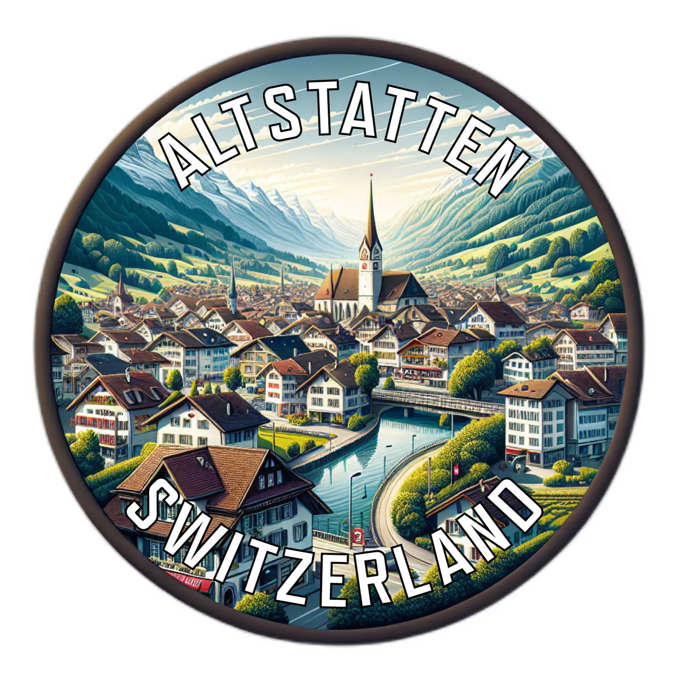 Altstatten Switzerland Souvenir Die Cut Flat Magnet