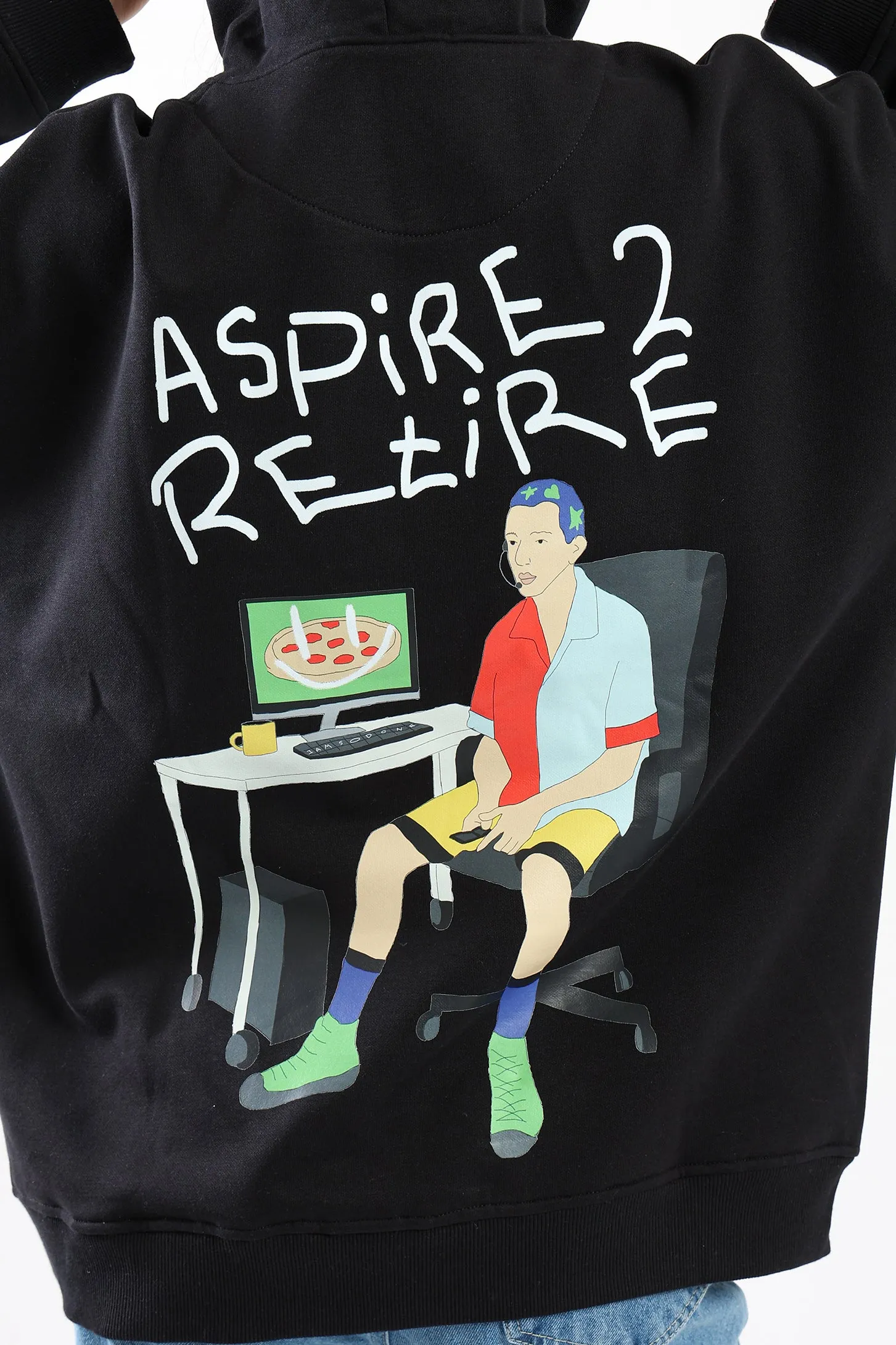 ASPIRE 2 RETIRE HOODIE - BLACK