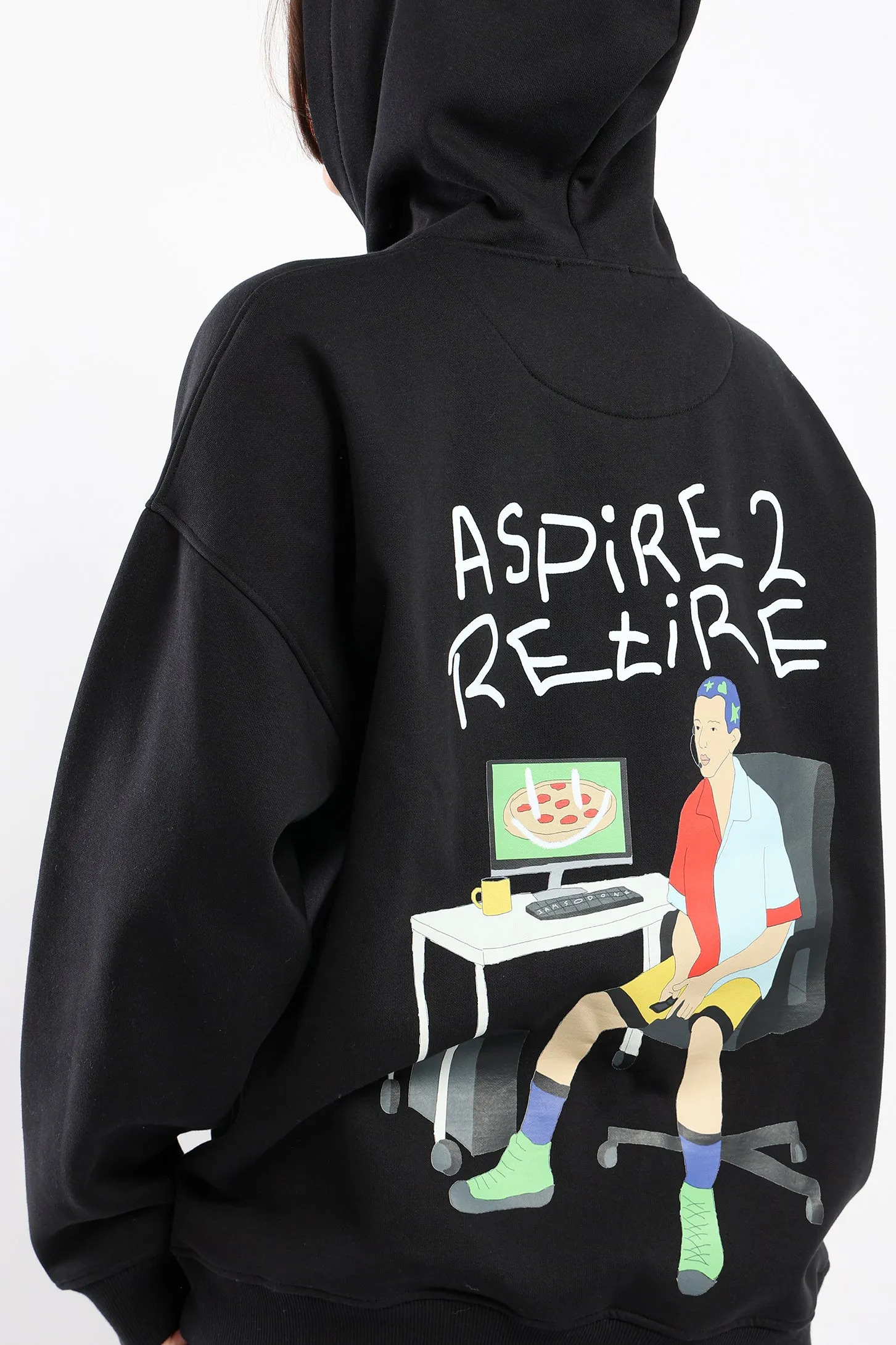 ASPIRE 2 RETIRE HOODIE - BLACK