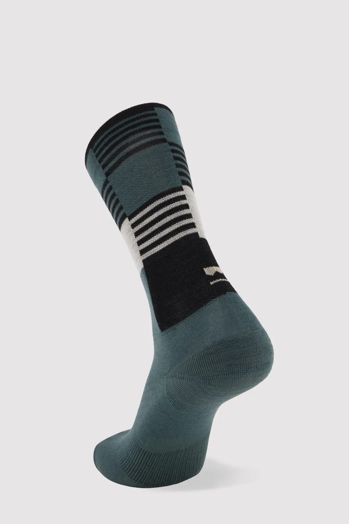 Atlas Merino Crew Sock - Burnt Sage Check