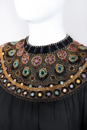 Beaded Collar Chiffon Dress