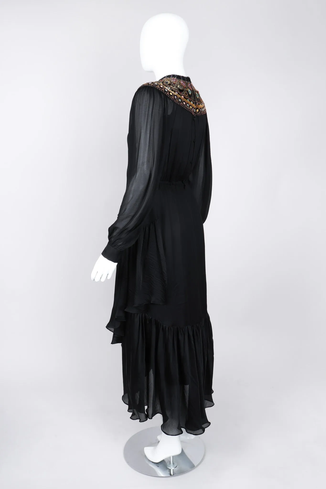 Beaded Collar Chiffon Dress