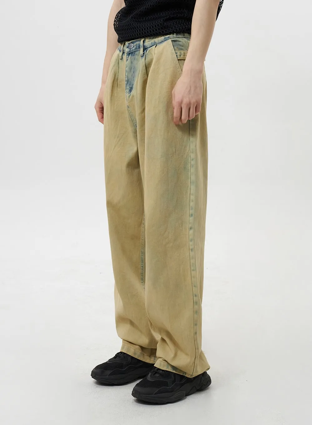 Beige Baggy Jeans Unisex CY322