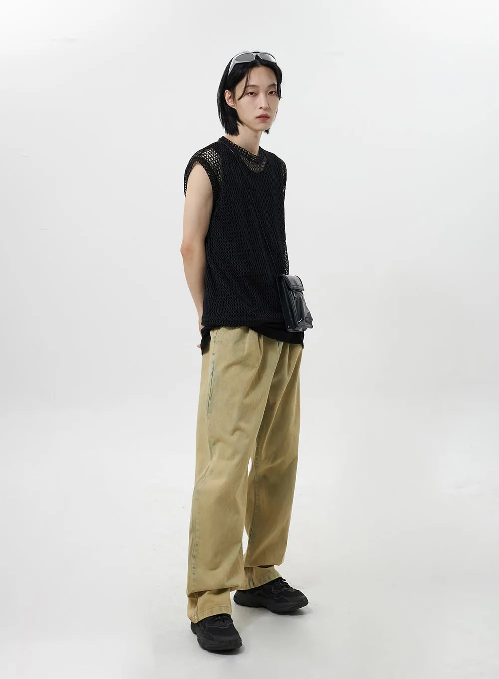 Beige Baggy Jeans Unisex CY322