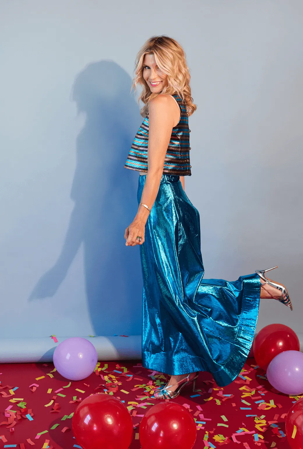 Birthday Guest Skirt - Electric Blue Lame