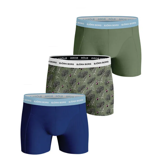 Bjrn Borg 3 Pack Essential Boxer - White/Blue/Print