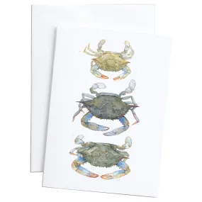 Blue Crabs Tier Watercolor Art 5x7 Notecard