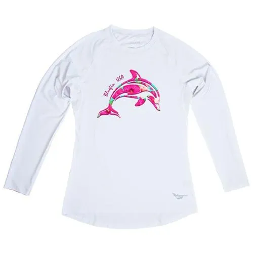 Bluefin USA Jumping Dolphin White Long Sleeve Solar Top - Women