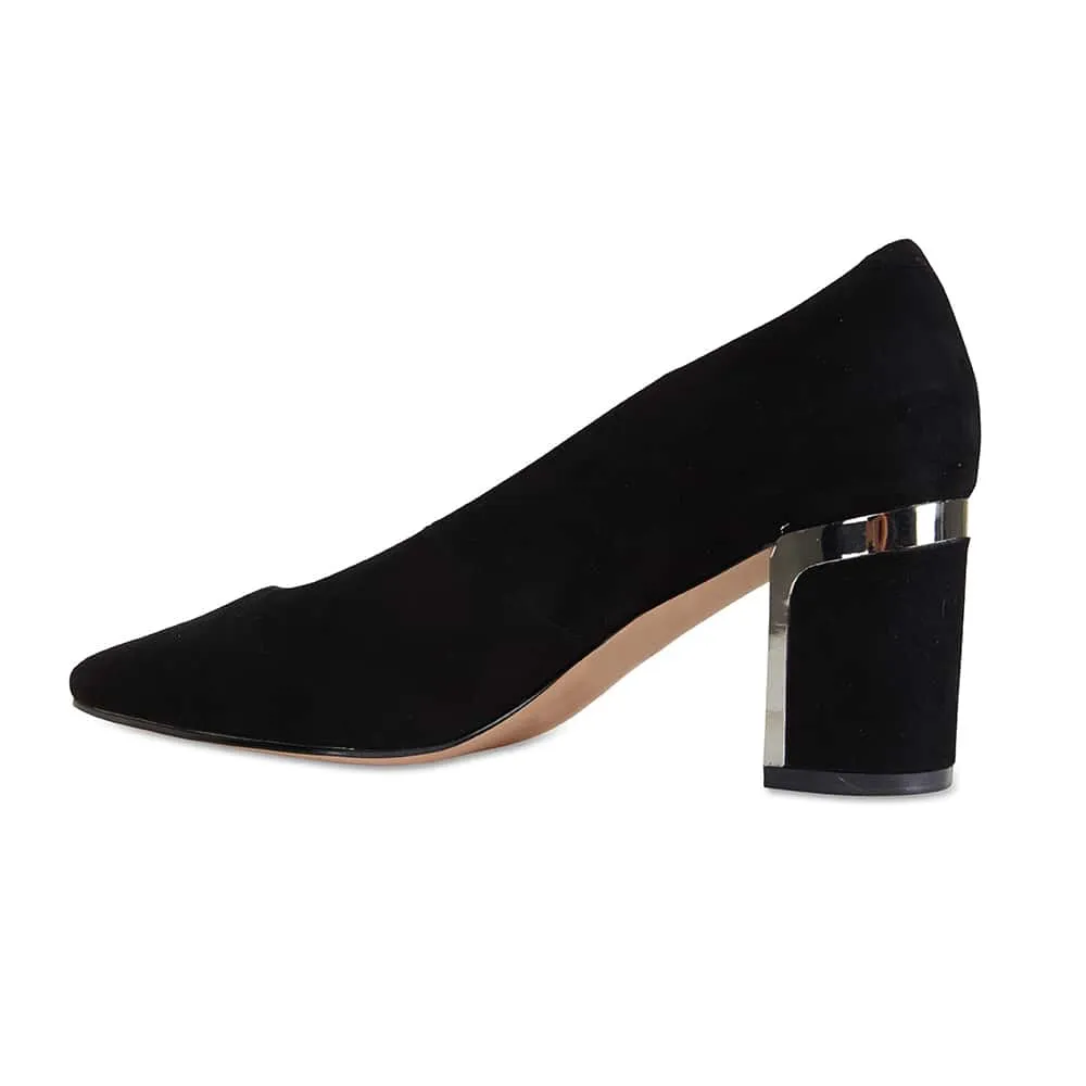 Bonnie Heel in Black Suede