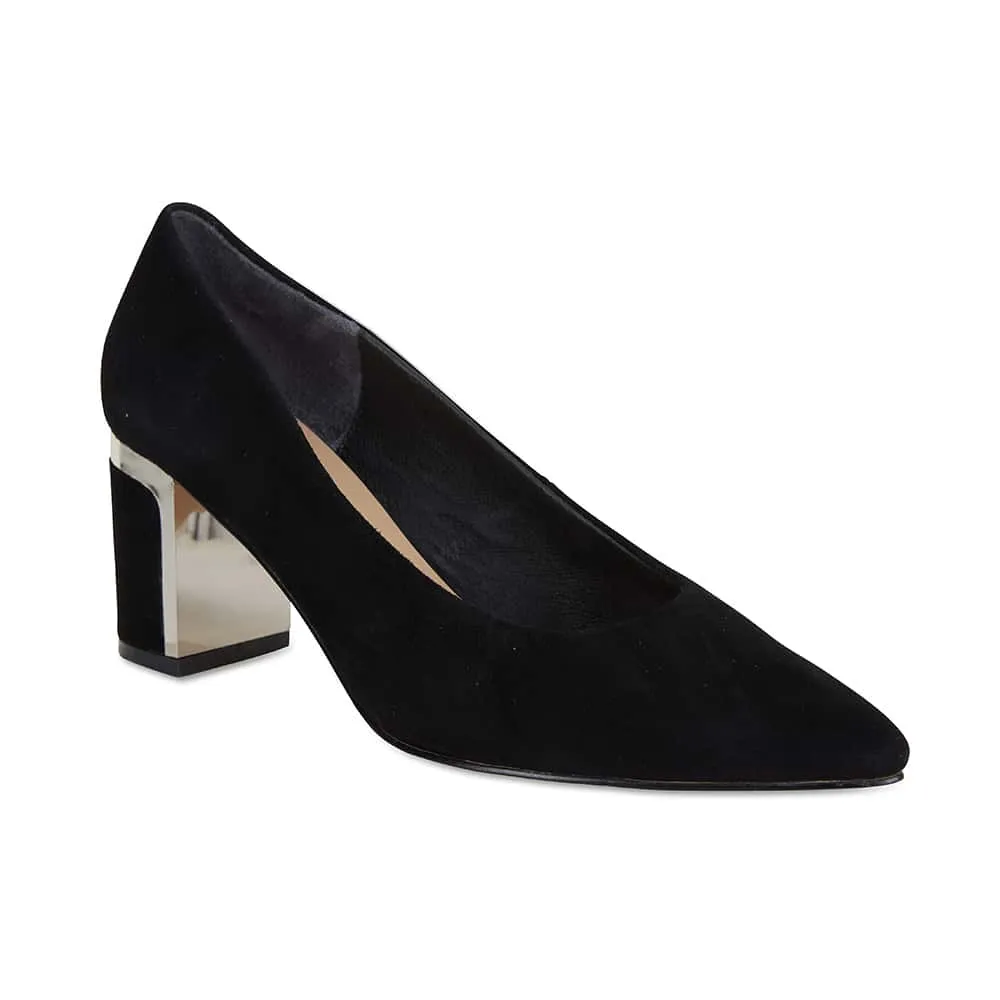 Bonnie Heel in Black Suede