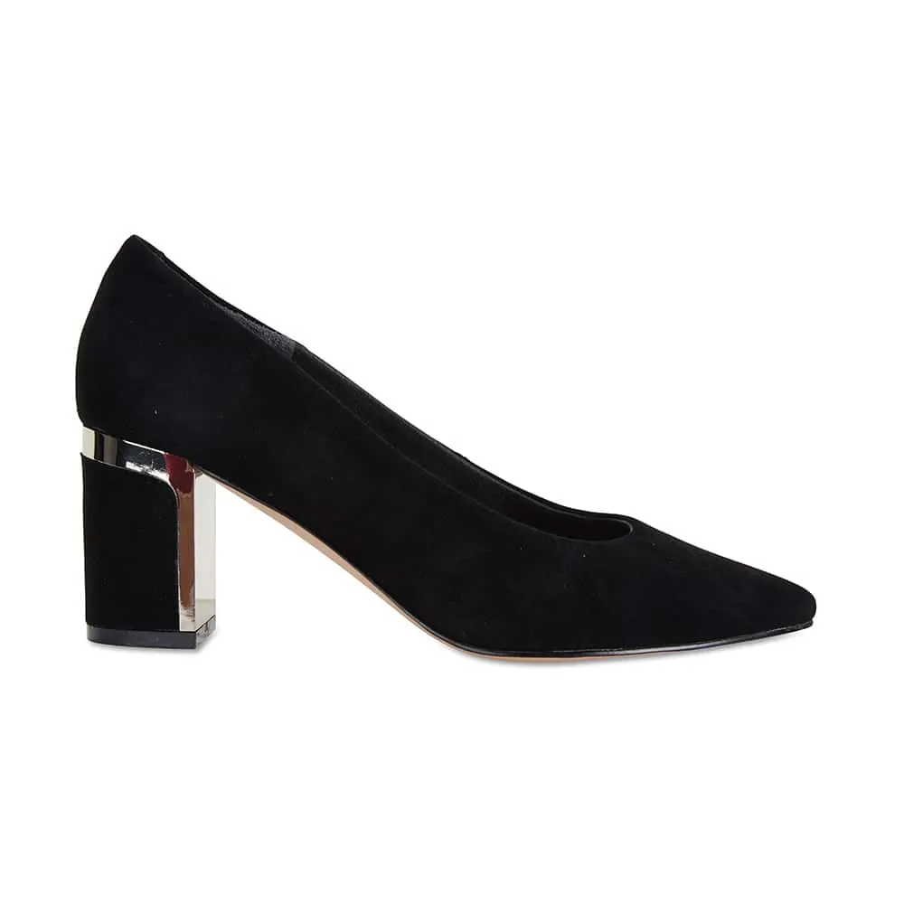 Bonnie Heel in Black Suede