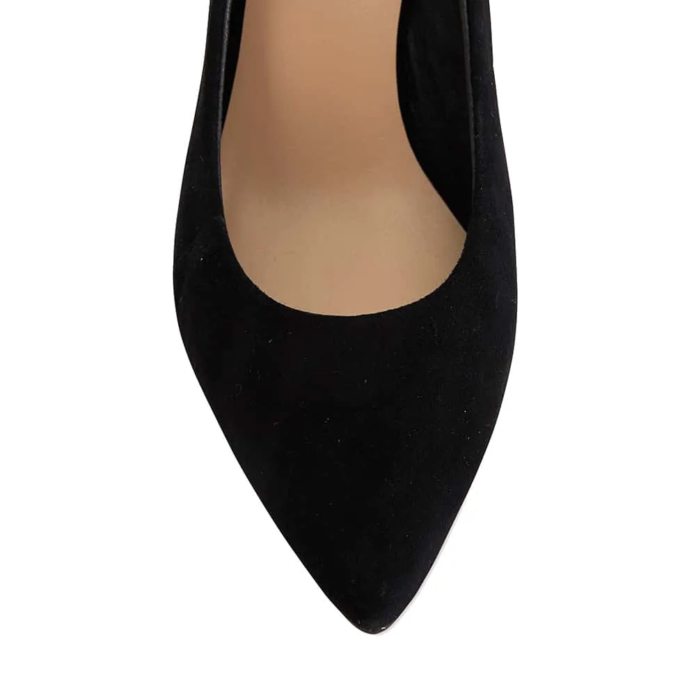 Bonnie Heel in Black Suede