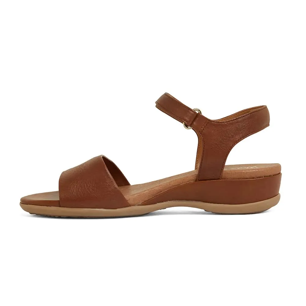 Camden Sandal in Mid Brown Leather