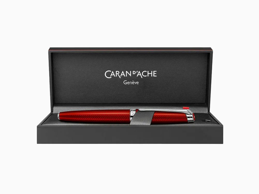 Caran dAche Léman Rouge Carmin Fountain Pen, Red, Rhodium, 4799.580