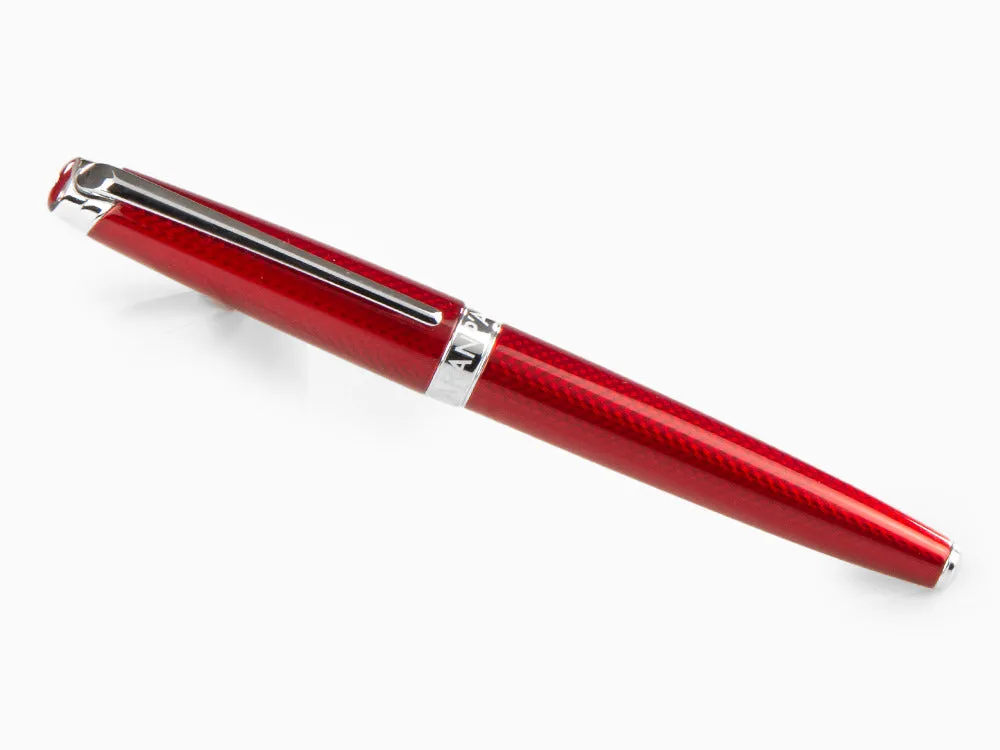 Caran dAche Léman Rouge Carmin Fountain Pen, Red, Rhodium, 4799.580