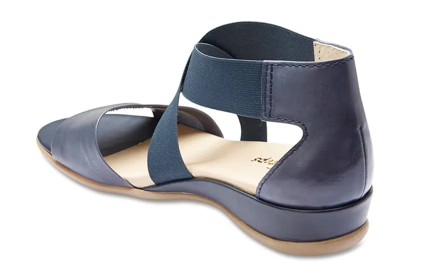 Charity Sandal in Navy Leather