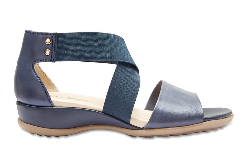 Charity Sandal in Navy Leather