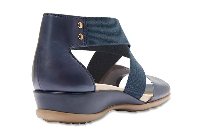 Charity Sandal in Navy Leather