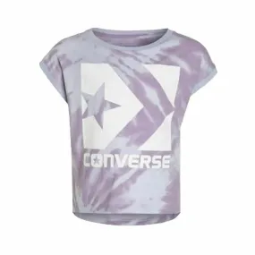 Child's Short Sleeve T-Shirt Converse Tie Dye Plum