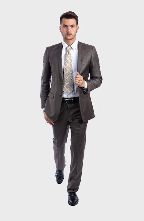 Cocoa Slim Fit Sharkskin Suit