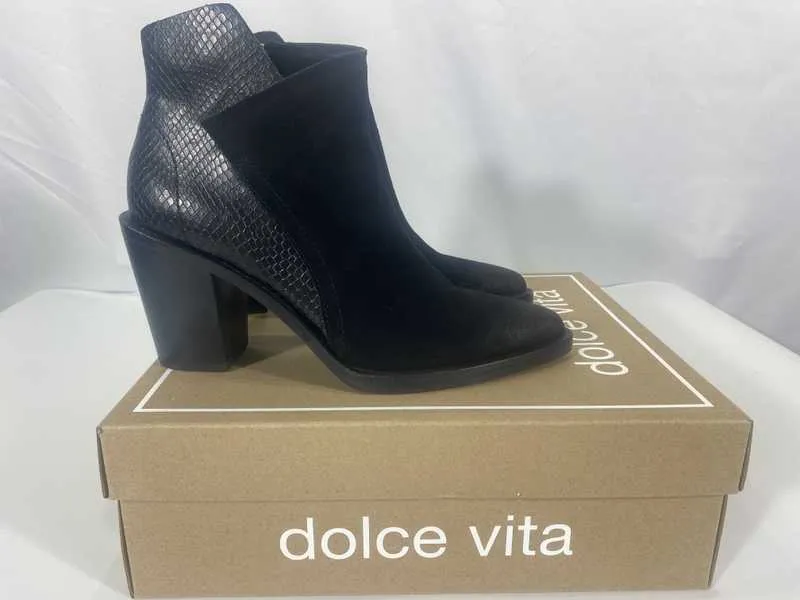 DEENA BOOTIES BLACK MULTI SUEDE - re:vita