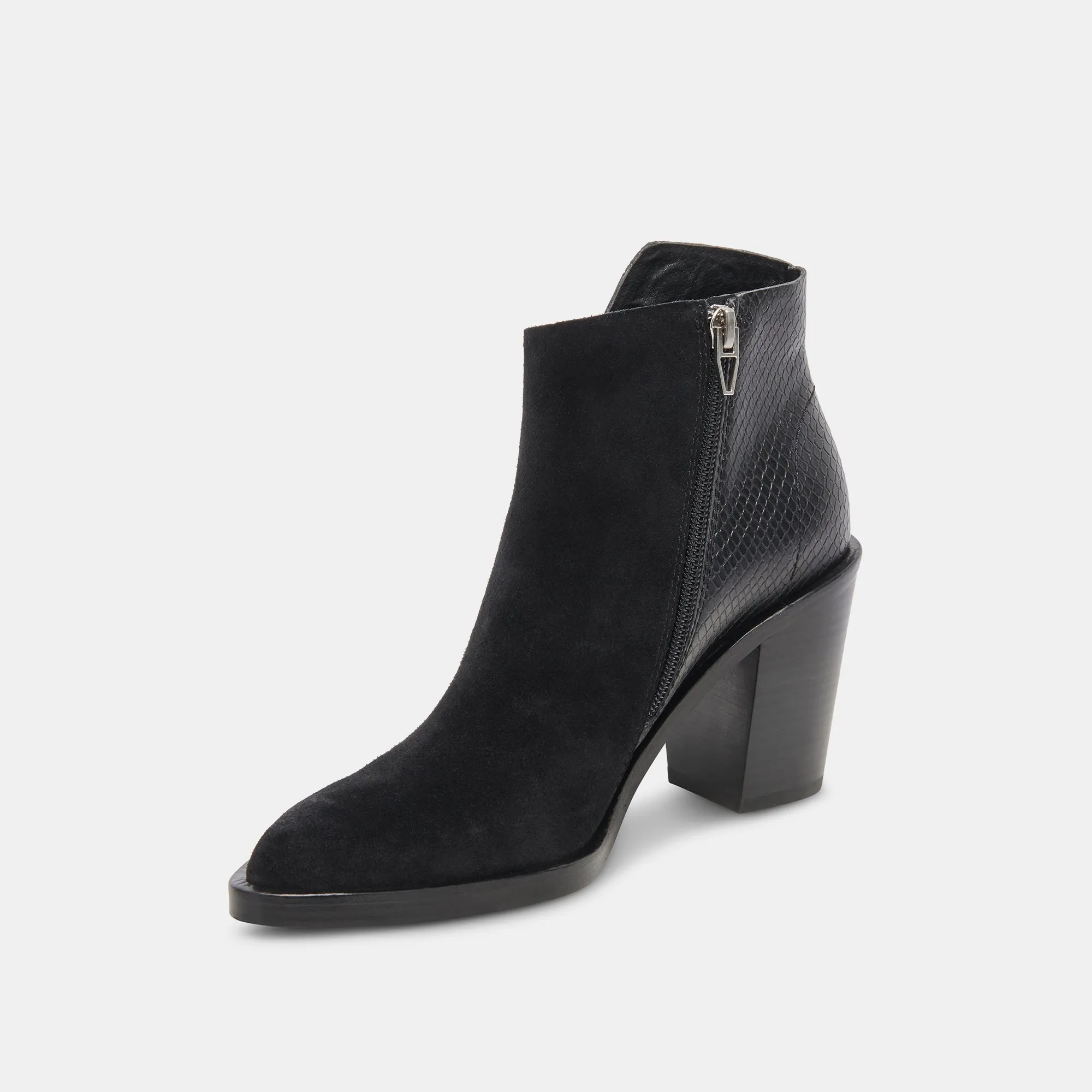 DEENA BOOTIES BLACK MULTI SUEDE - re:vita