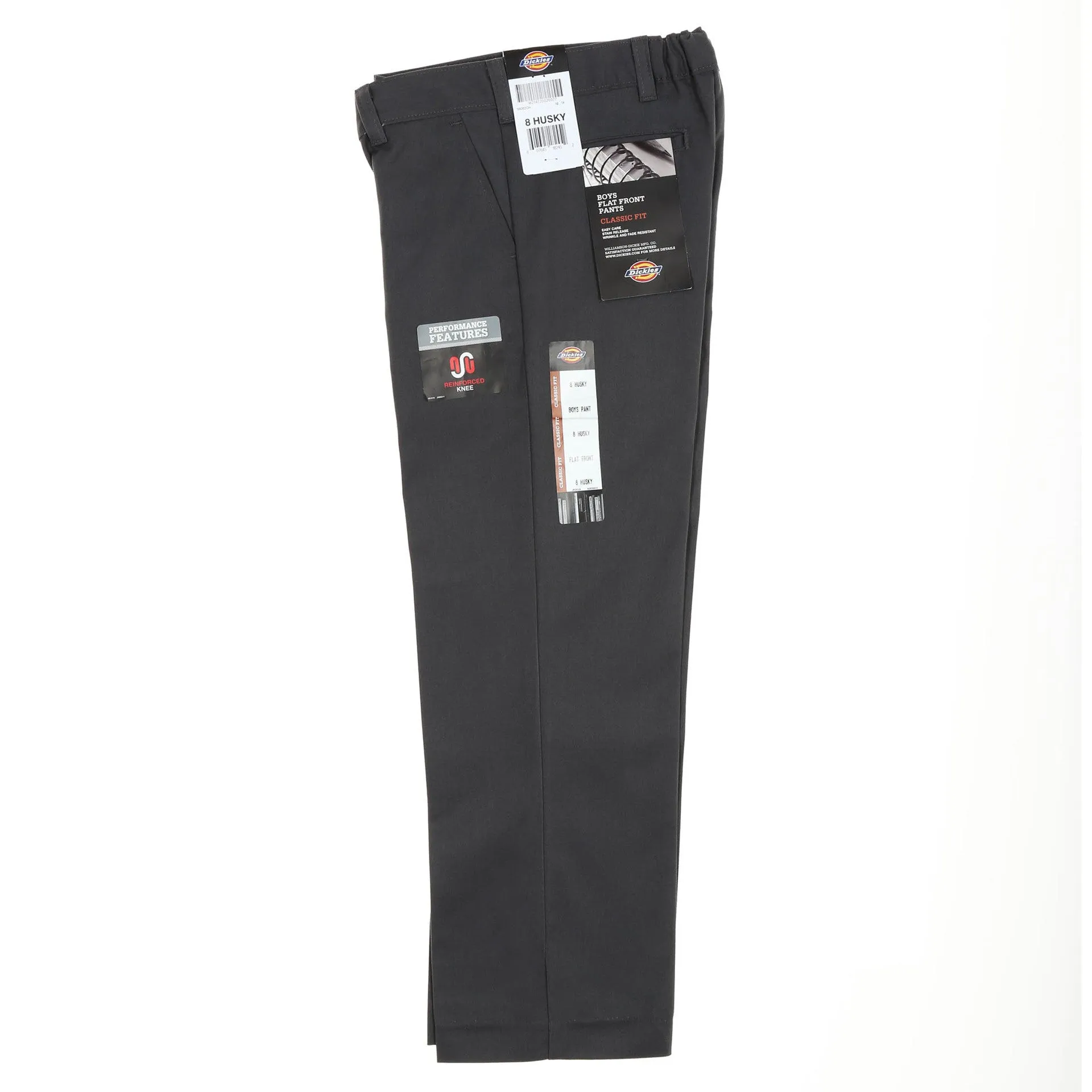 Dickies Boys' Flat Front Husky Pant - Charcoal