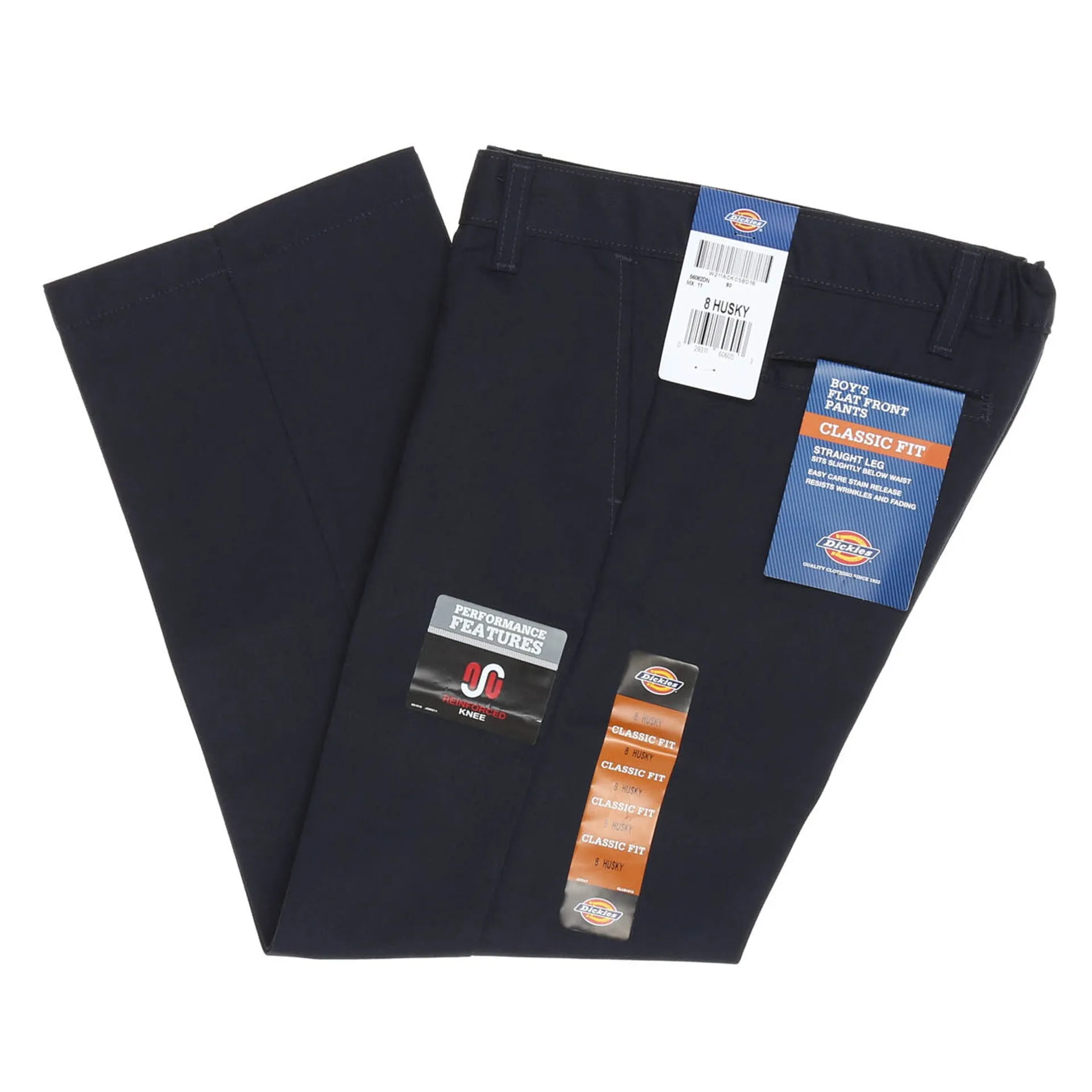 Dickies Boys' Flat Front Husky Pant - Dark Navy