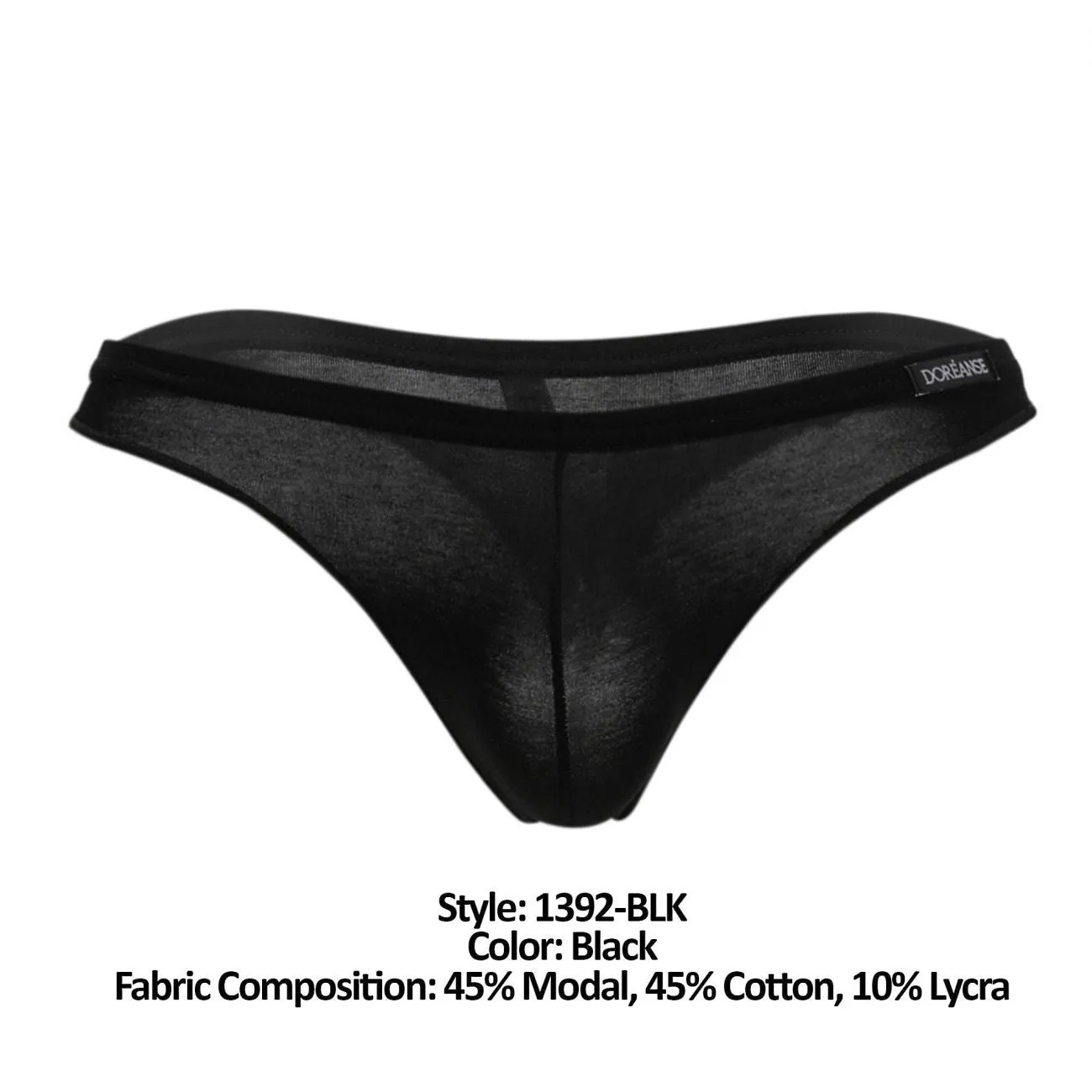 Doreanse 1392-BLK Euro Thong