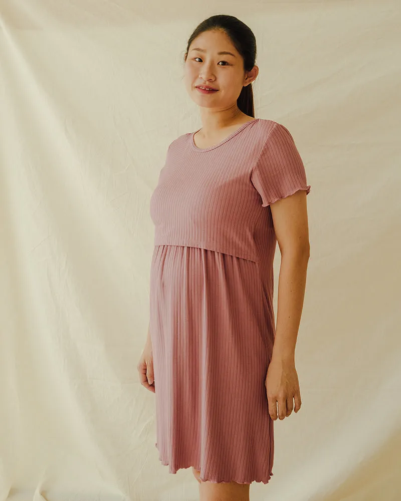 Envie Lift-Up Nursing Dress in Blush