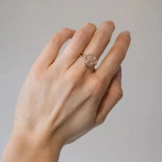 Faceted Rose Quartz Ring