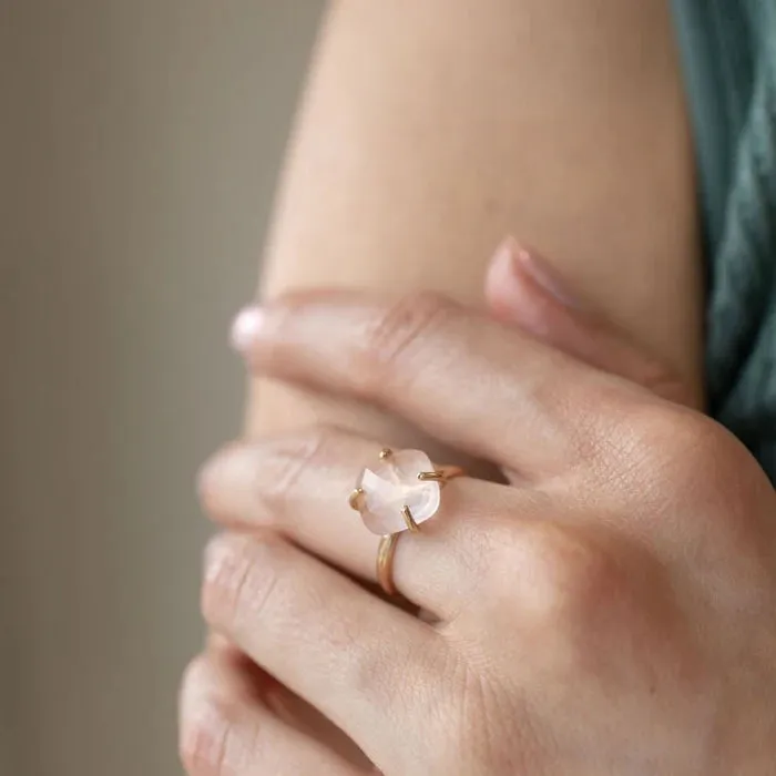 Faceted Rose Quartz Ring