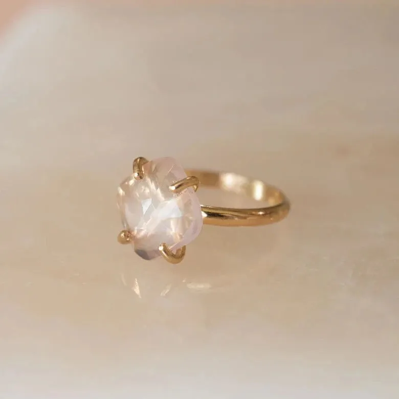 Faceted Rose Quartz Ring