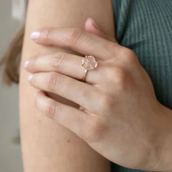 Faceted Rose Quartz Ring