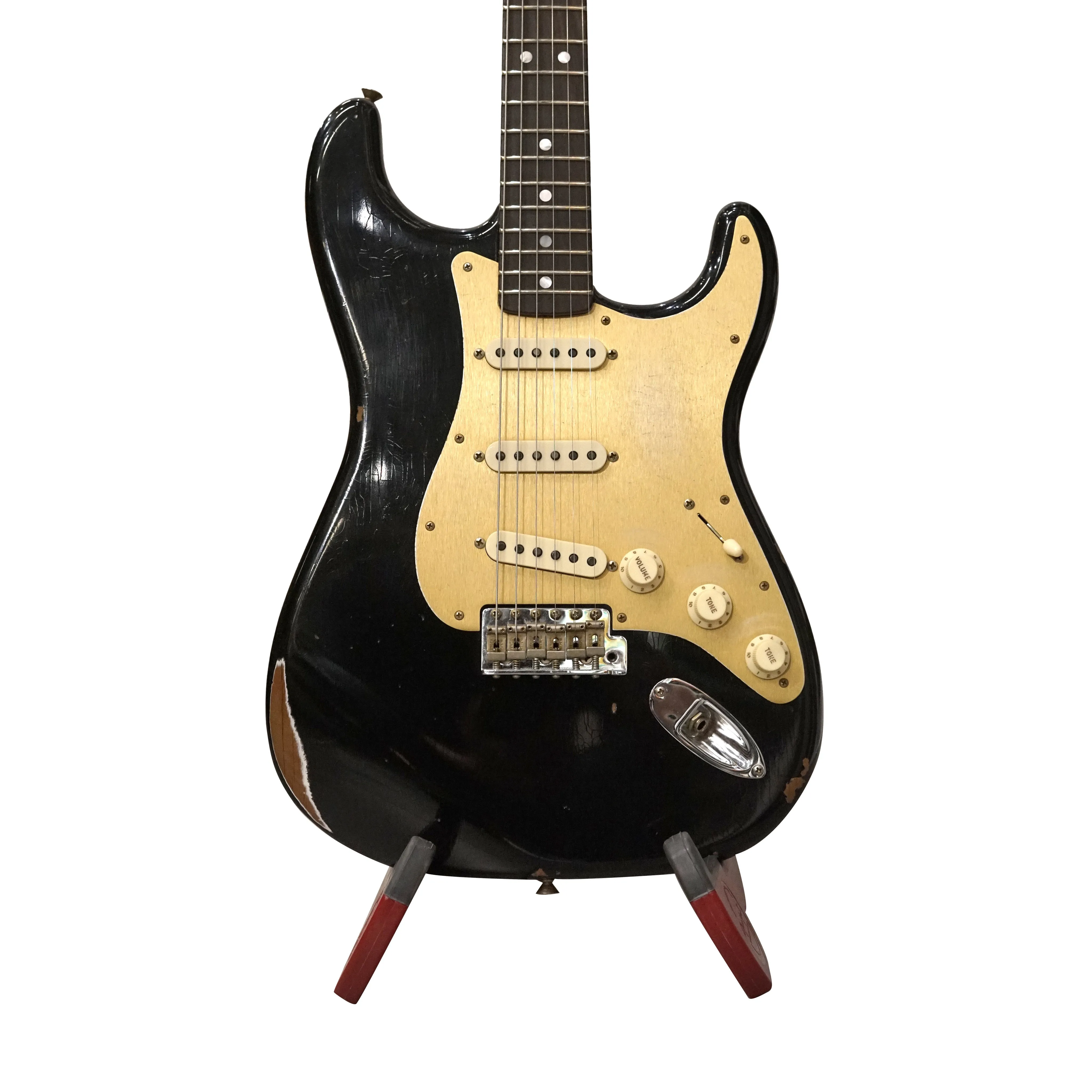 Fender Custom Shop Limited Edition Roasted Big Head Stratocaster Relic Guitar, Aged Black