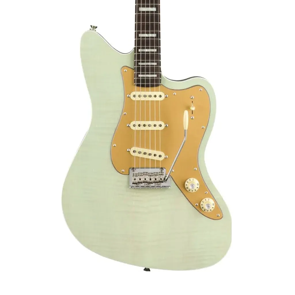 Fender Parallel Universe II Strat Jazz Deluxe Electric Guitar, Transparent Faded Seafoam Green