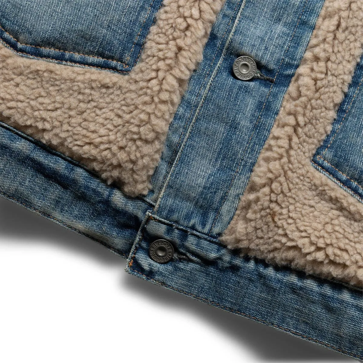 FLEECE-PANELED DENIM JACKET