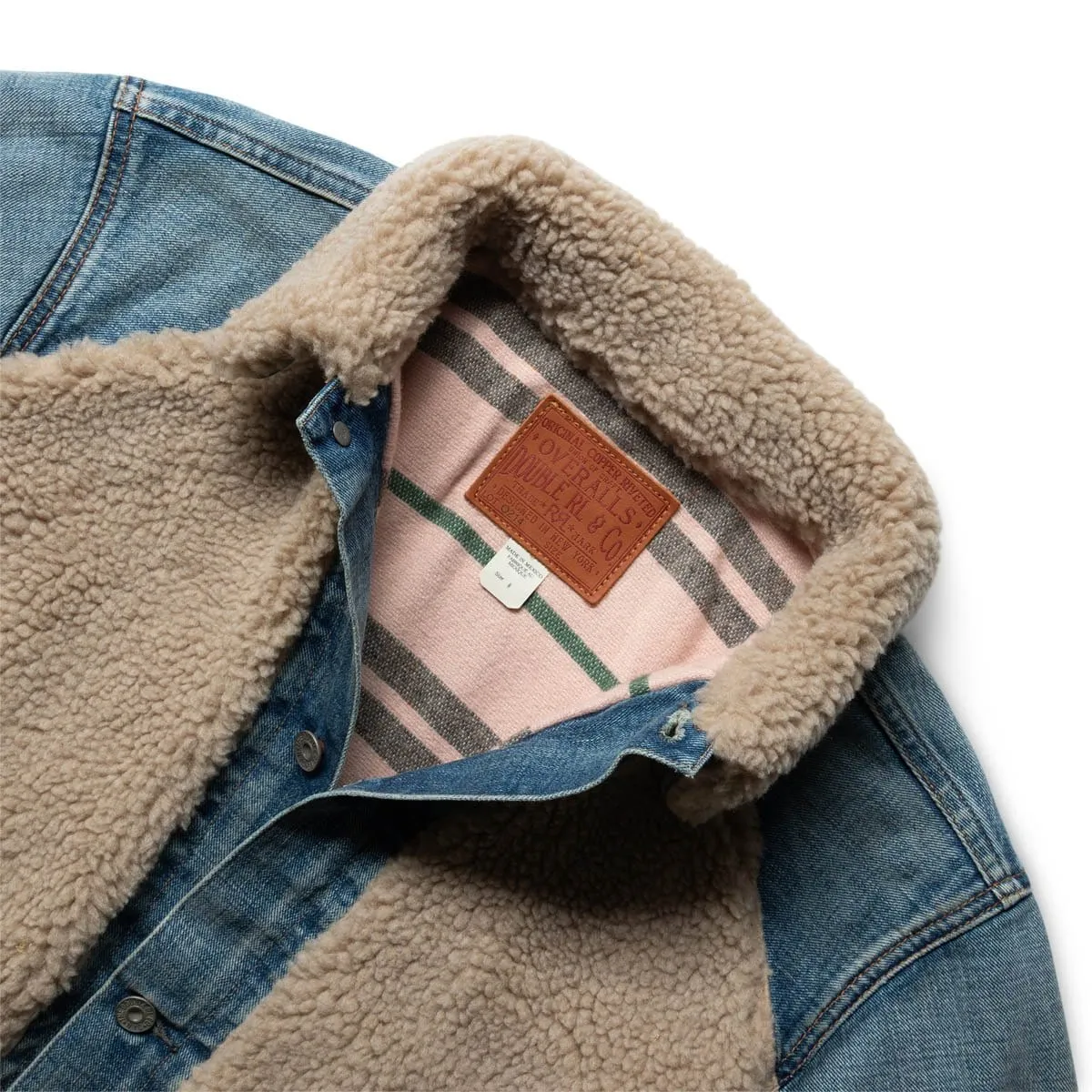 FLEECE-PANELED DENIM JACKET