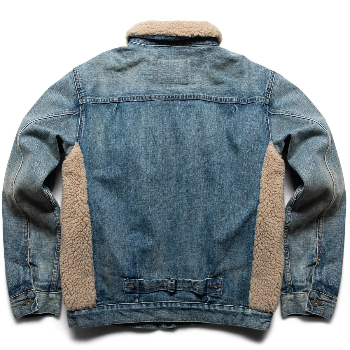 FLEECE-PANELED DENIM JACKET