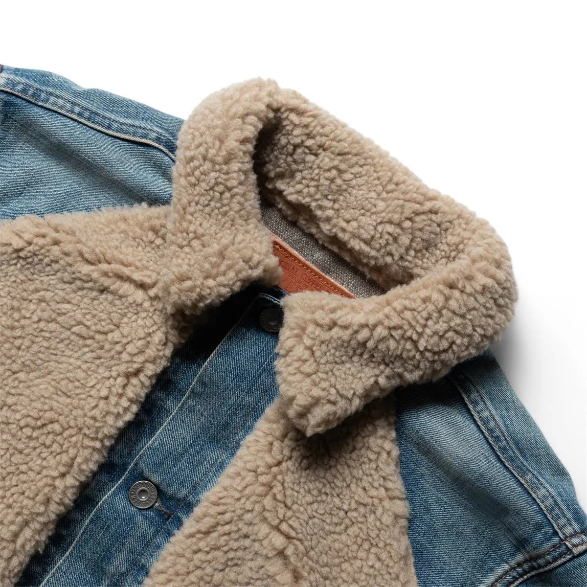 FLEECE-PANELED DENIM JACKET