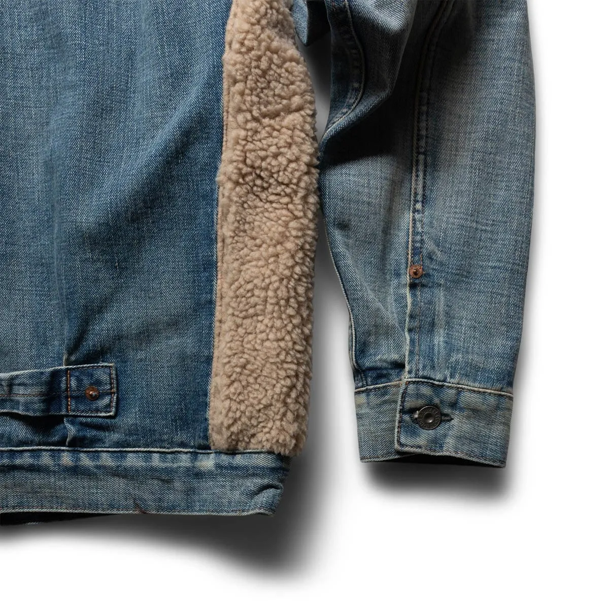 FLEECE-PANELED DENIM JACKET