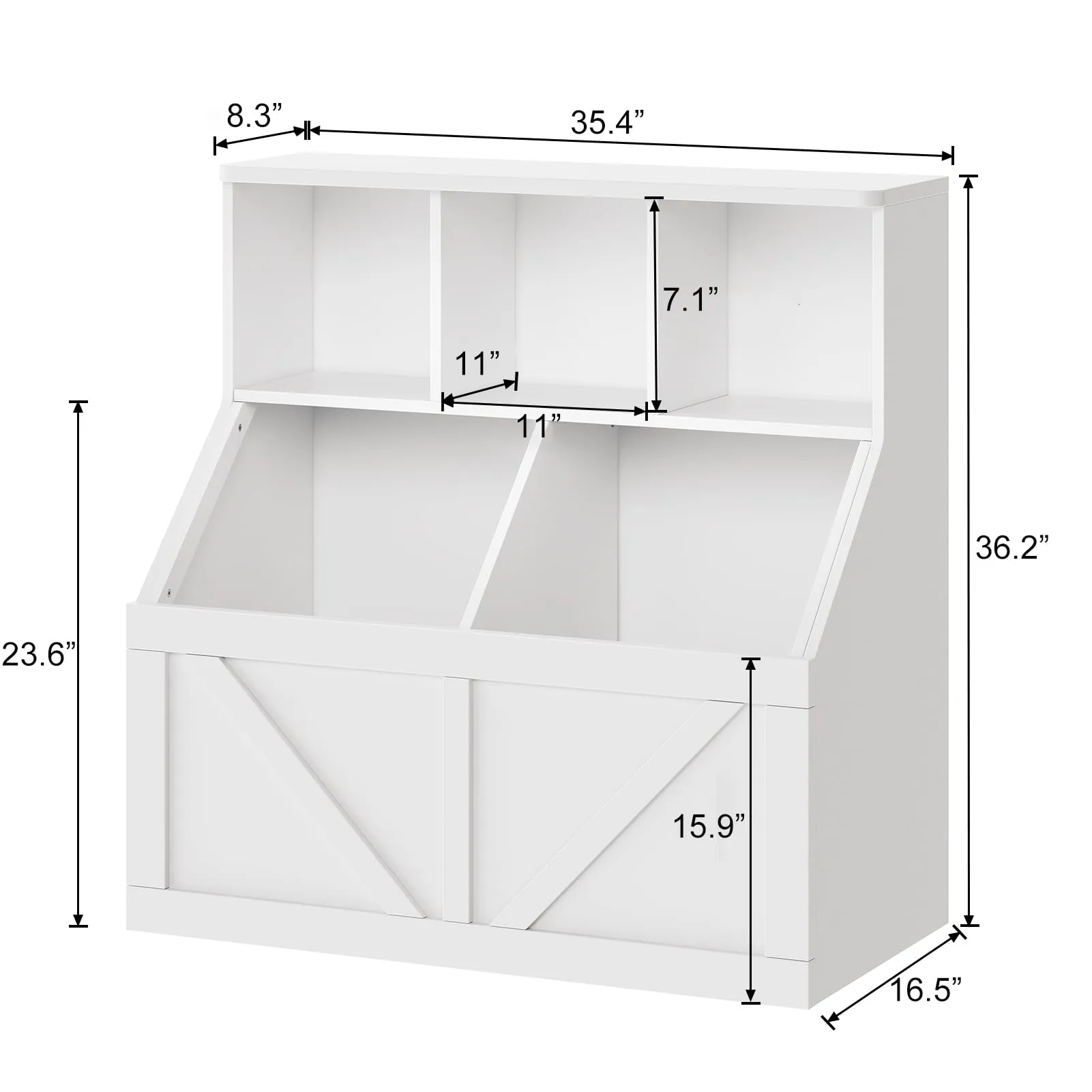 GARVEE Kids Bookshelf and Toy Storage, Kids Toy Storage Organizer, Toy Storage Cabinet with Toy Shelf, Toddler Bookshelf Toy Organizer and Storage Bins for Playroom, Bedroom, Nursery, Classroom, Daycare