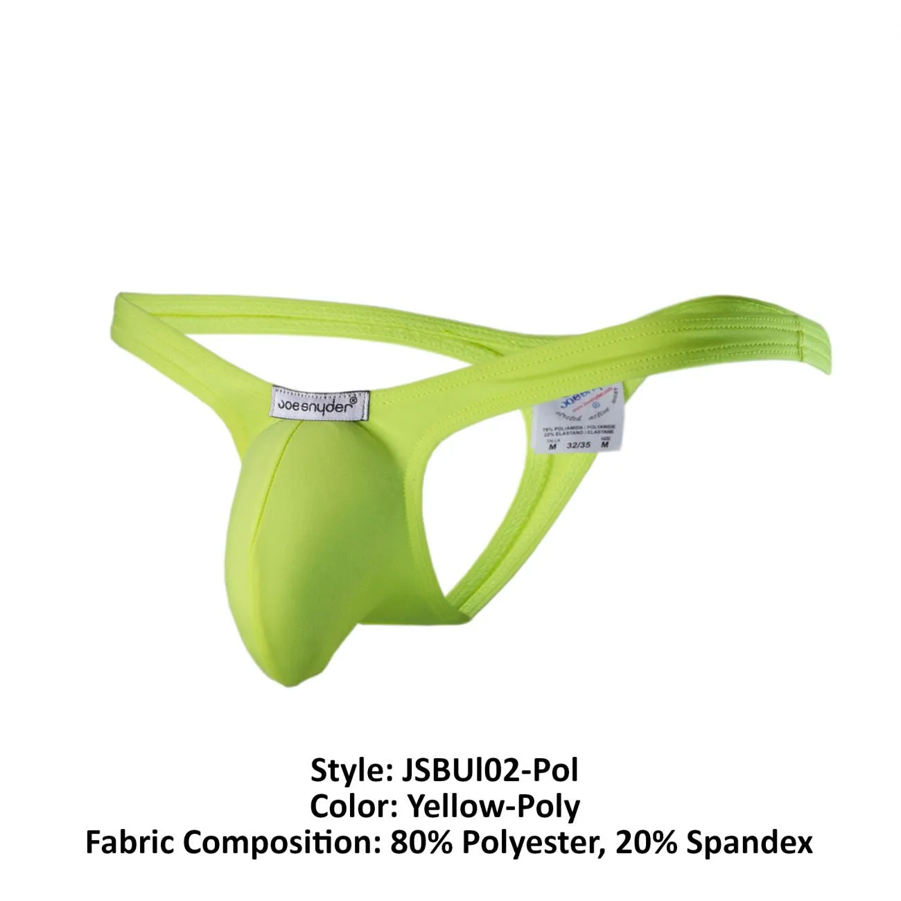 Joe Snyder JSBUL02-Pol Polyester Bulge Tanga Yellow Poly