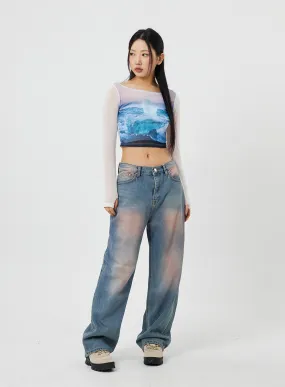 Light Wash Baggy Jeans CF316